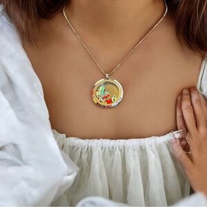 Origami Owl Necklace with Colorful Charms